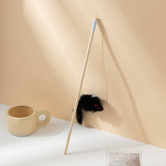 Moo - Cat Teaser Wand with Plush Mouse