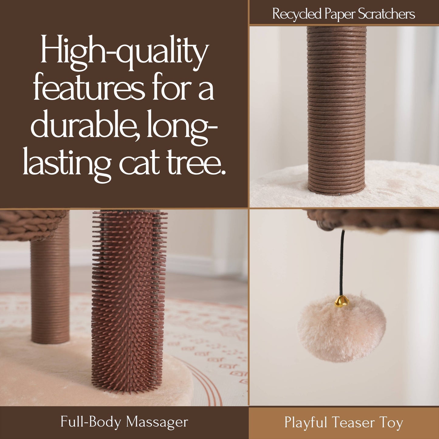 PetPals® 5-Level Large Cat Tree w/ Scratching Posts & Basket