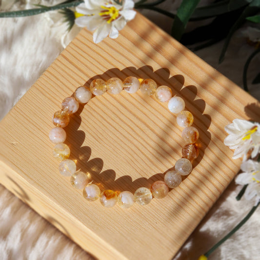 Citrine Round Beaded Bracelet