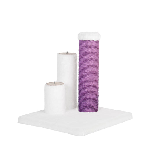 Noba Evolution 4-in-1 Scratching Post - White Faux Fur / Purple Post