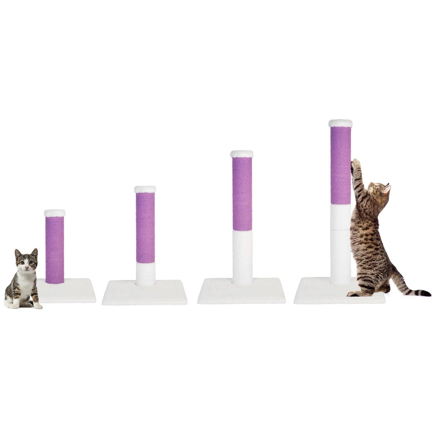 Noba Evolution 4-in-1 Scratching Post - White Faux Fur / Purple Post
