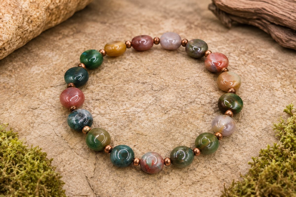 Fancy Jasper Bracelet with Antique Copper Accents