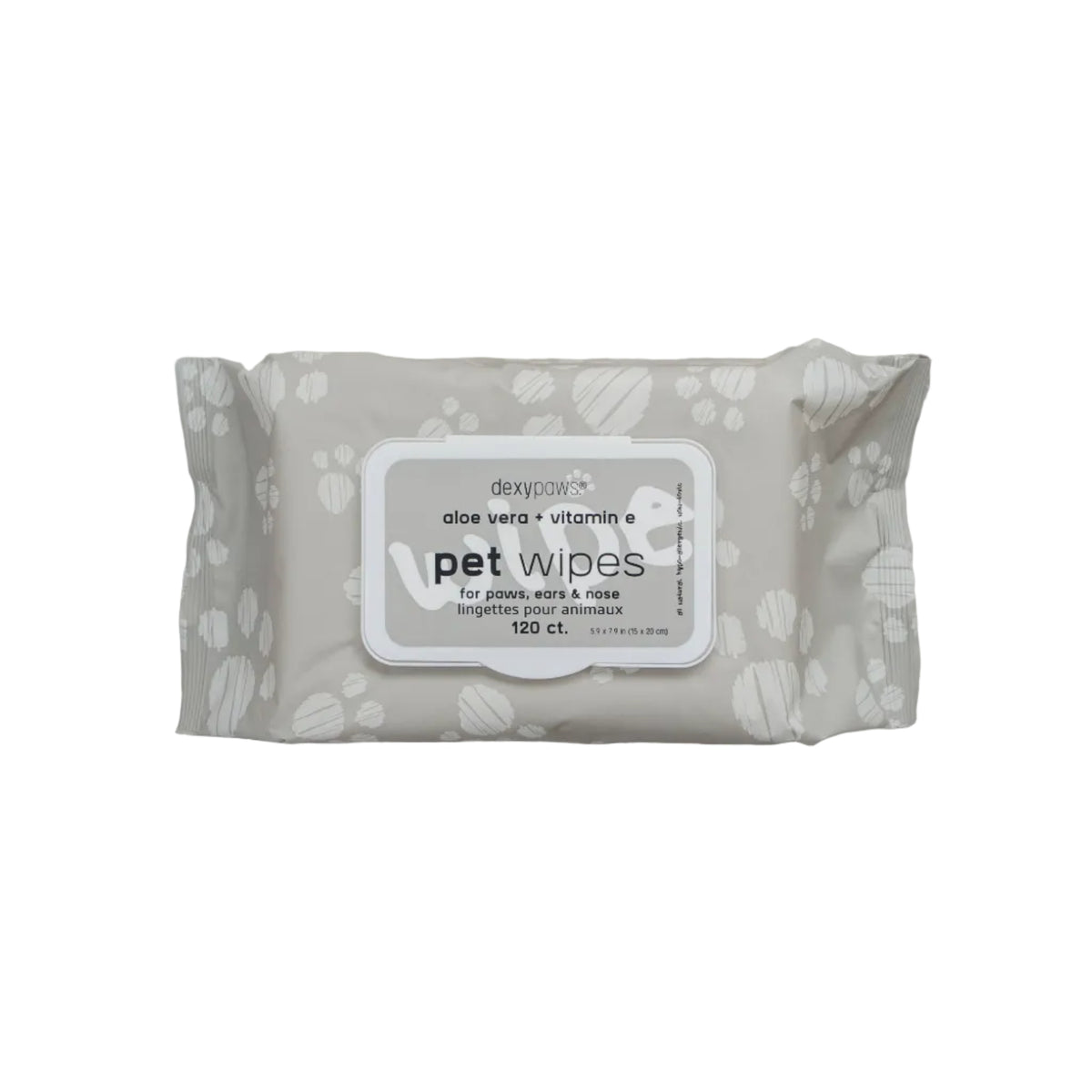 Dexypaws Pet Cleansing Wipes with Aloe Vera & Vitamin E - 120-Pack
