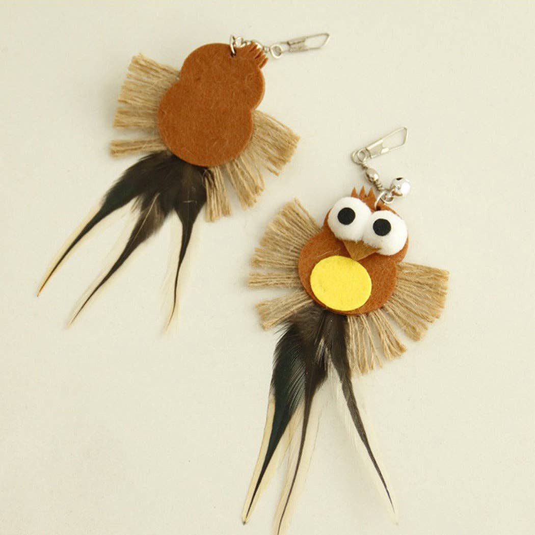 Moo – Owl & Bird Feather Wand Toy