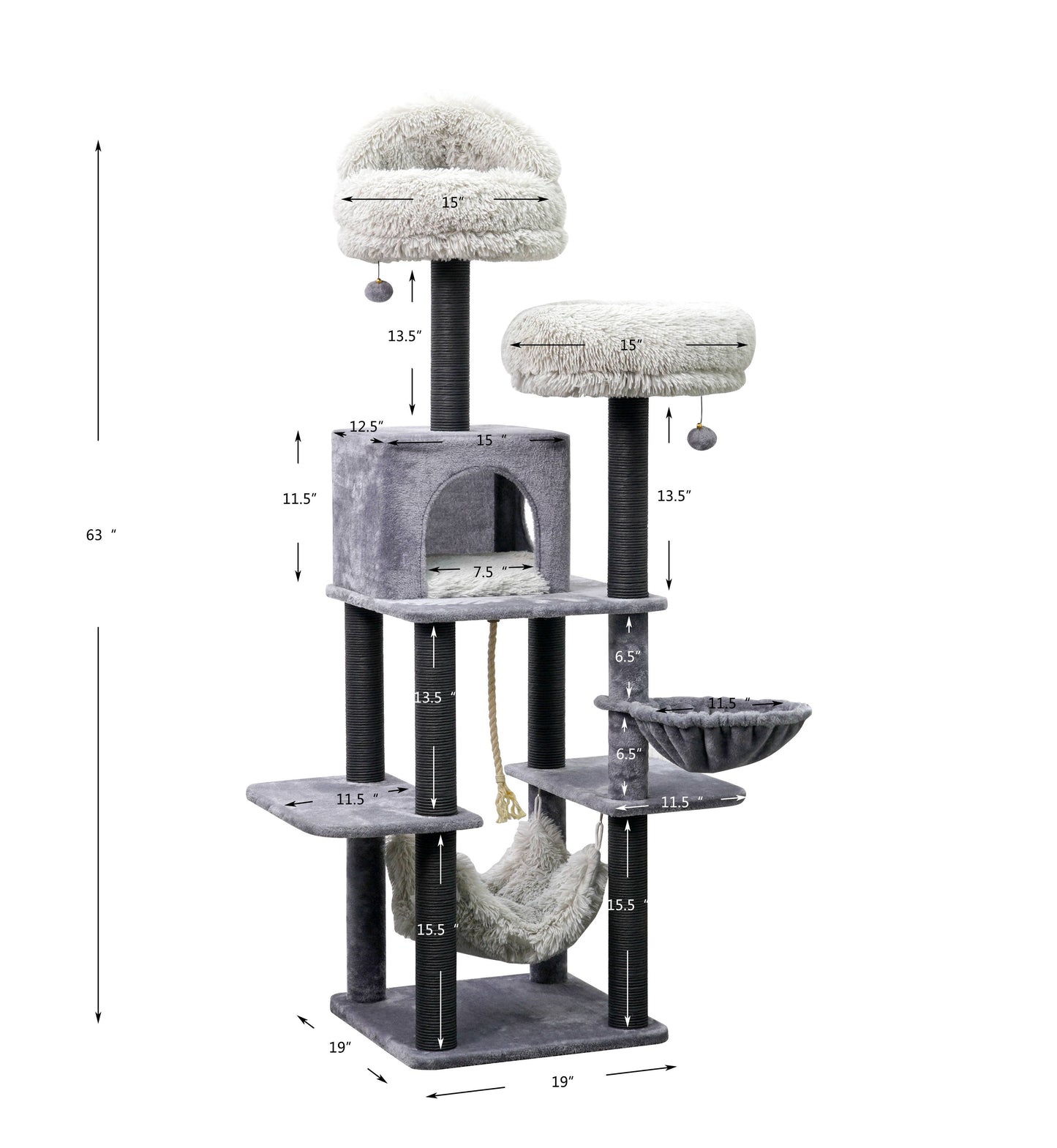 Catry Bradbury 7 Level Gray Cat Tree