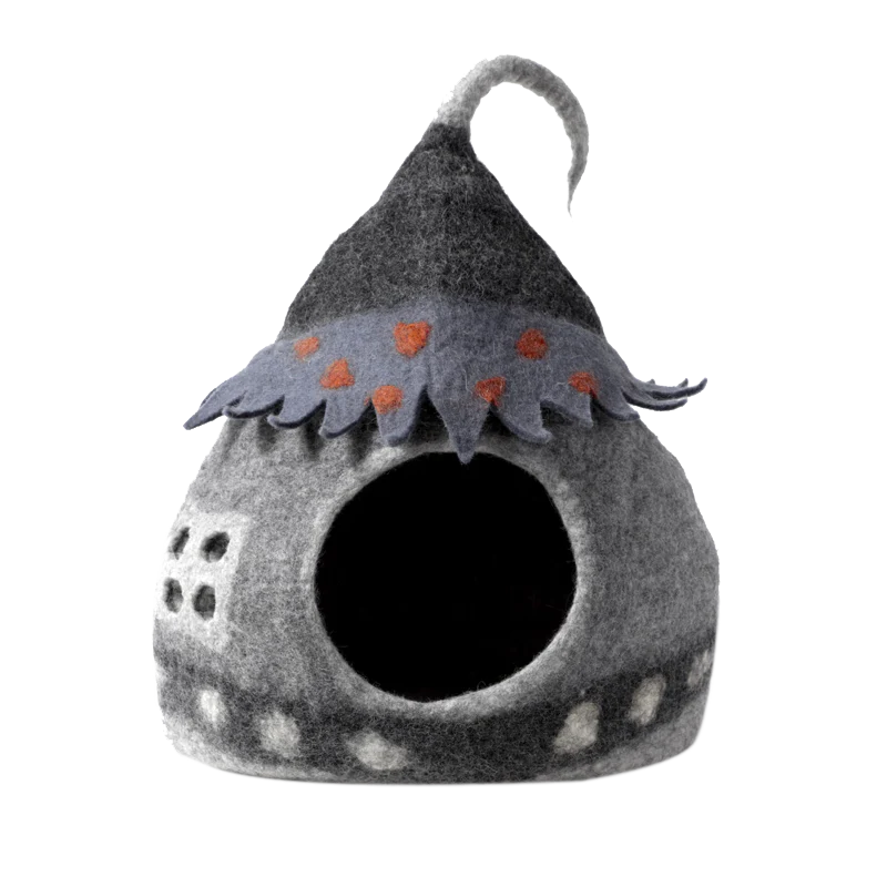 Karma Cat Grey Fairy House Cat Cave