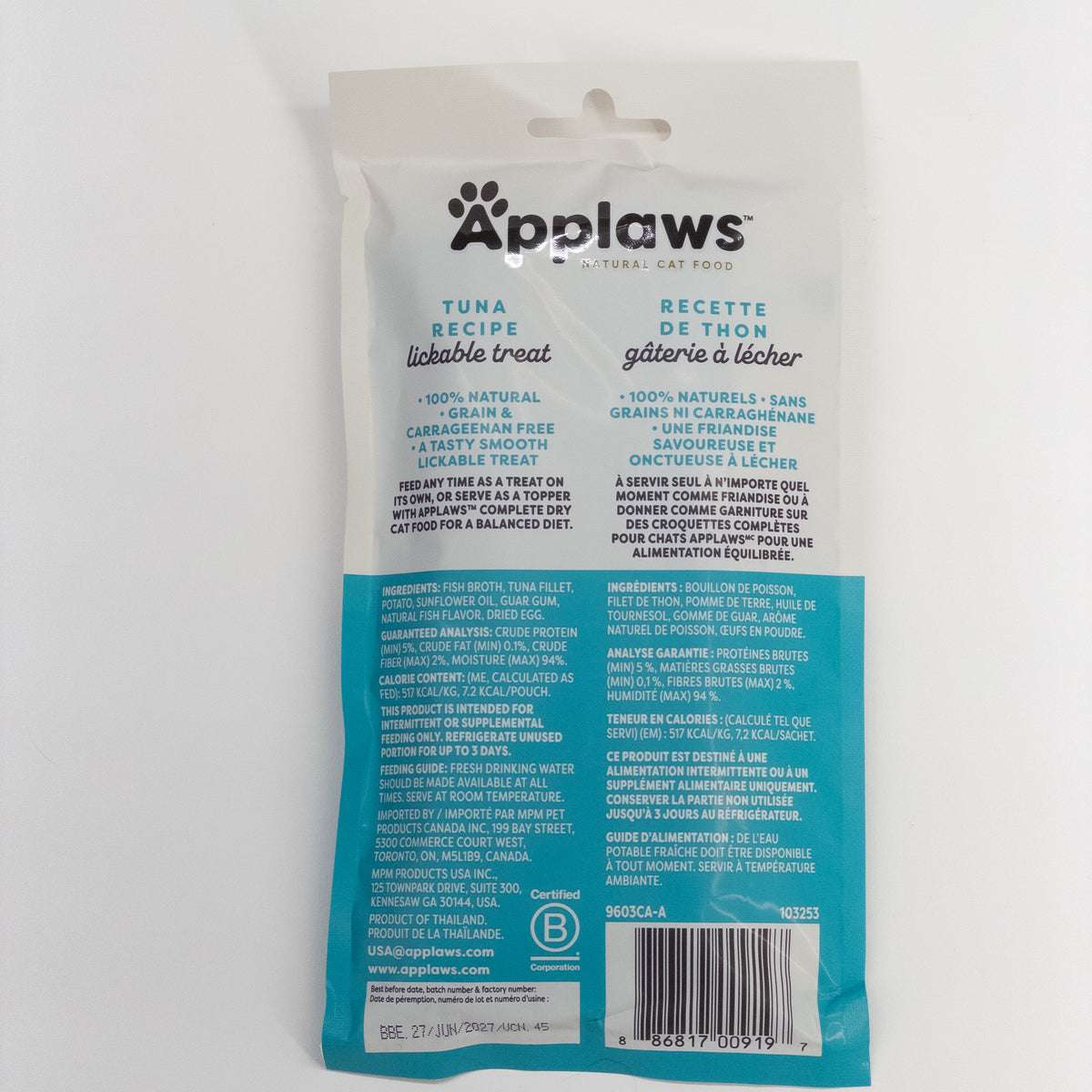 Applaws Lickable Puree Cat Treats - 3 Flavours, 6 x 14 g