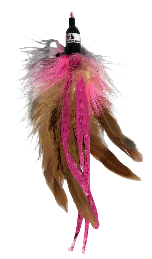 The Cat House Feather Brown & Pink Attachment