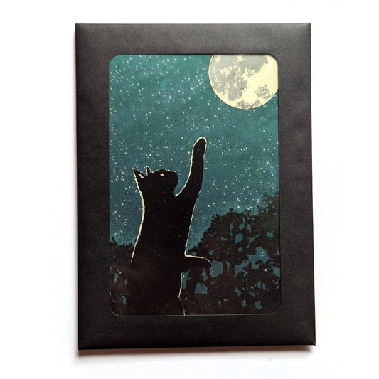 Moonwatchers — Black Cat Print Set of 4 | 5x7 Fine Art Print