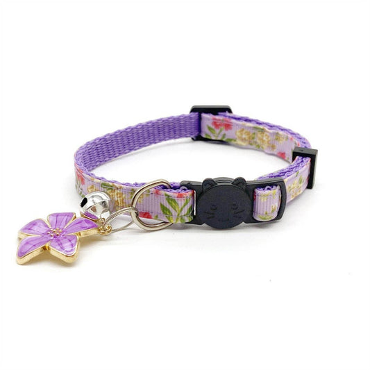 Mokka - Floral Bell Charm Cat Collar