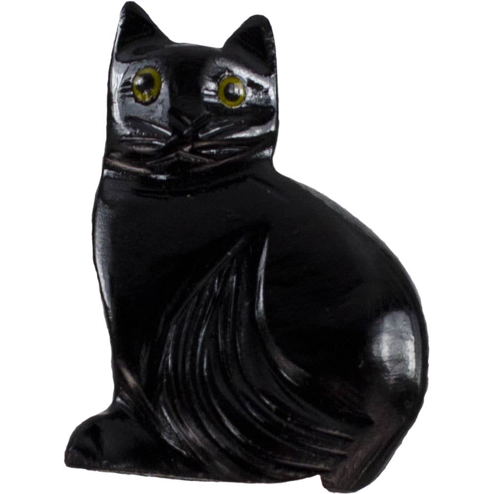 Black Onyx Cat Figurine 1.25"