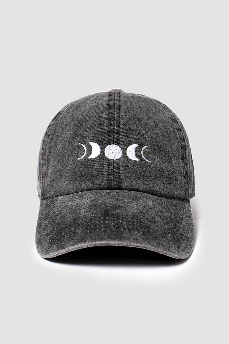 Celestial Moon Embroidered Baseball Cap