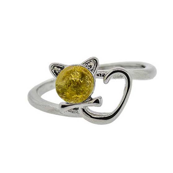 Kitty Cat Adjustable Gemstone Ring