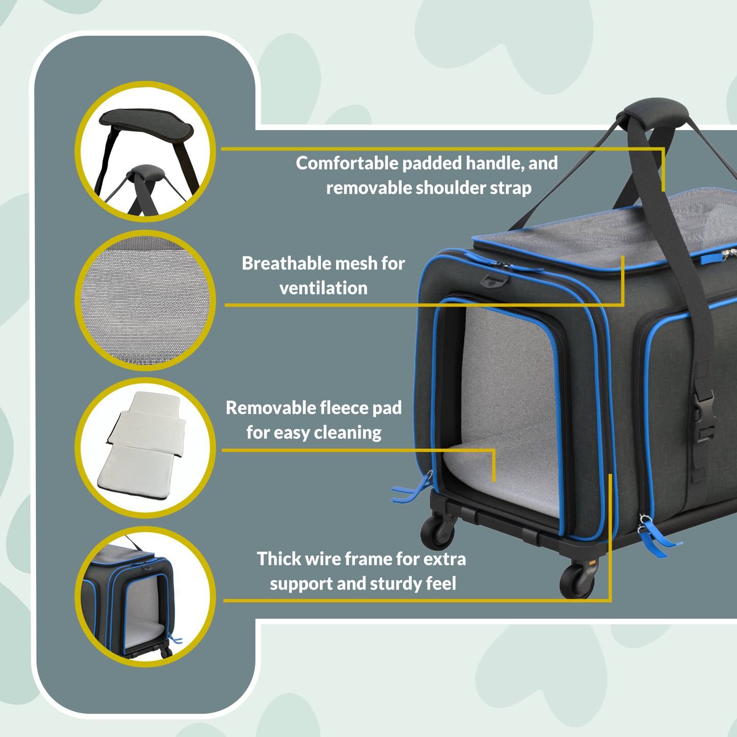 Katziela Rolling Rover Airline Compliant Expandable Wheeled Carrier