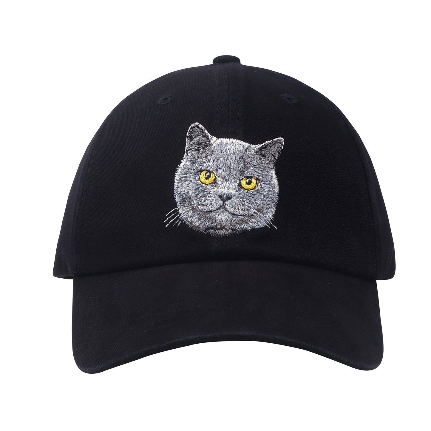 British Shorthair Cat Embroidered Baseball Cap | Cotton Hat for Cat Lovers | HatPhile