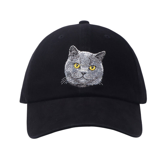 British Shorthair Cat Embroidered Baseball Cap | Cotton Hat for Cat Lovers | HatPhile