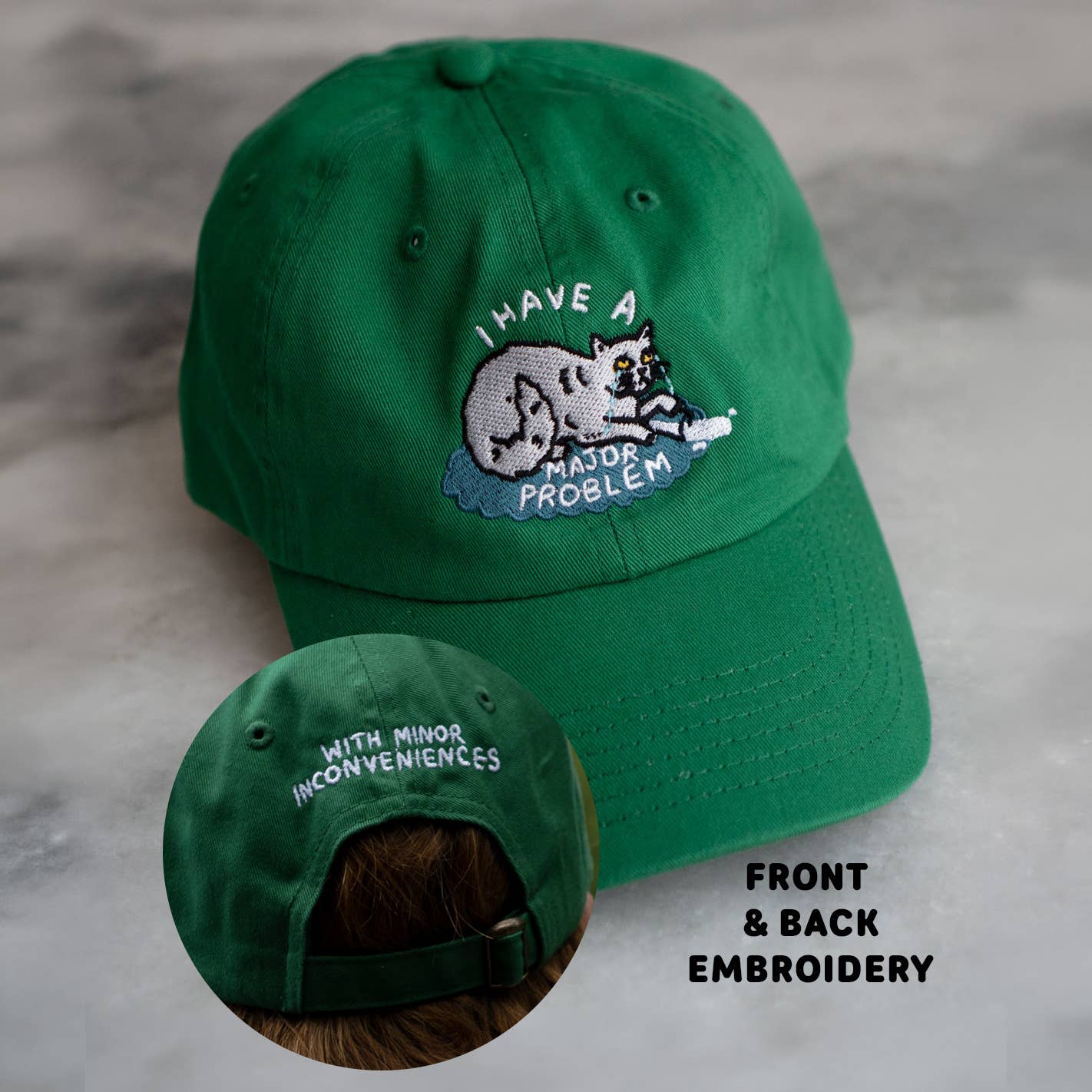 Major Problem Front & Back Embroidered Dad Cap