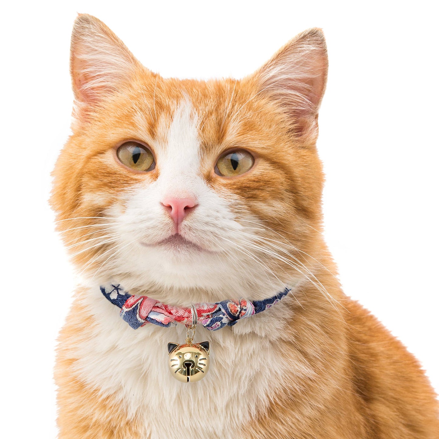 Necoichi Chirimen Hanabi Fireworks Cat Collar (Navy)