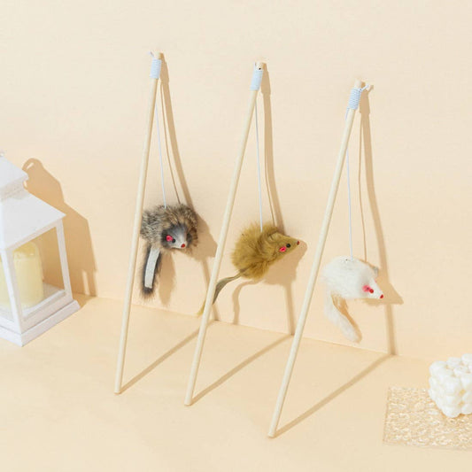 Moo - Cat Teaser Wand with Plush Mouse