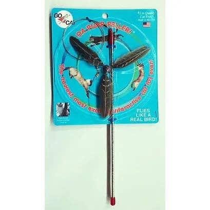 Go Cat Da Purr-Peller Spinning Feather Propeller Cat Wand Toy