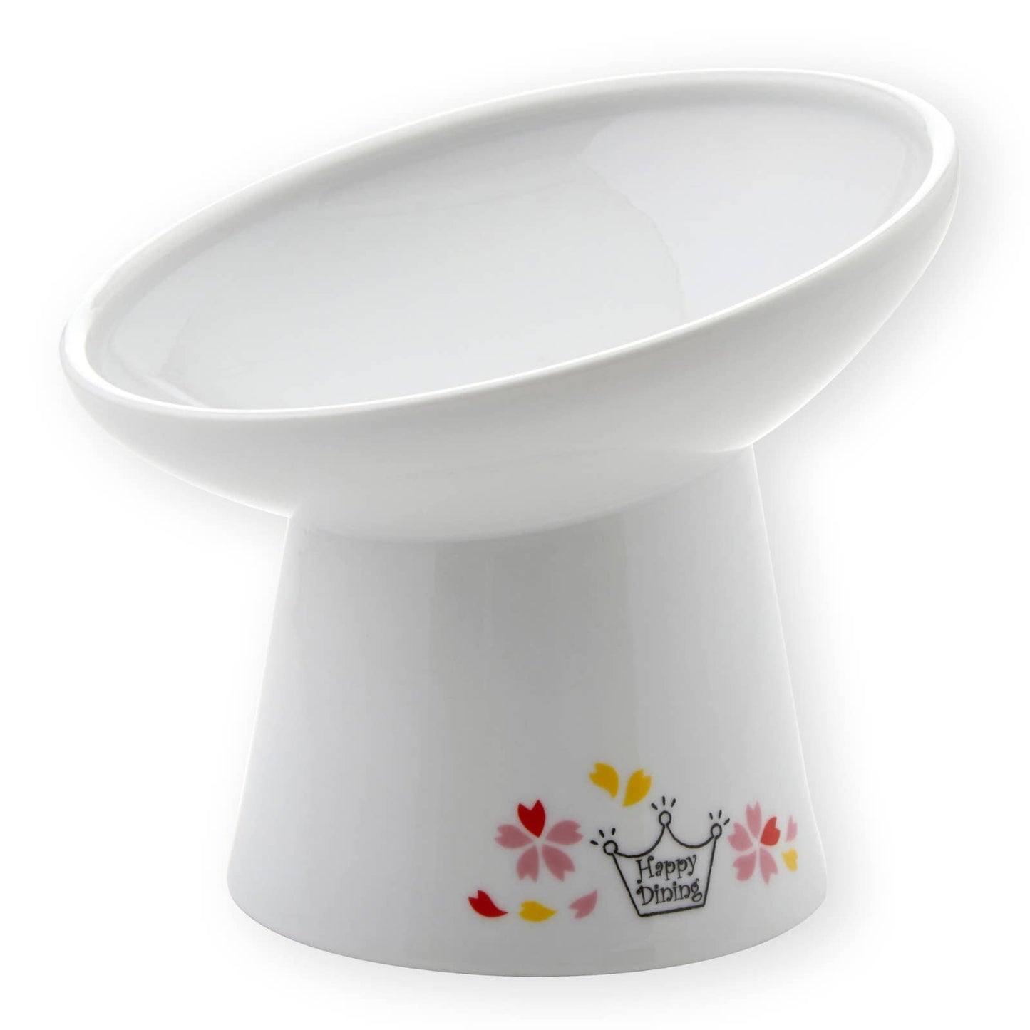 Necoichi Tilted Stress Free Raised Cat Food Bowl (Sakura Limited Edition）