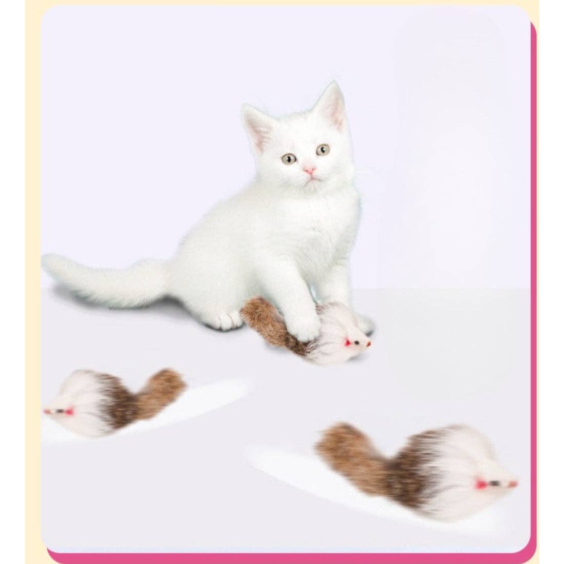 Moo - Faux Fur Mouse Cat Toy for Indoor Play