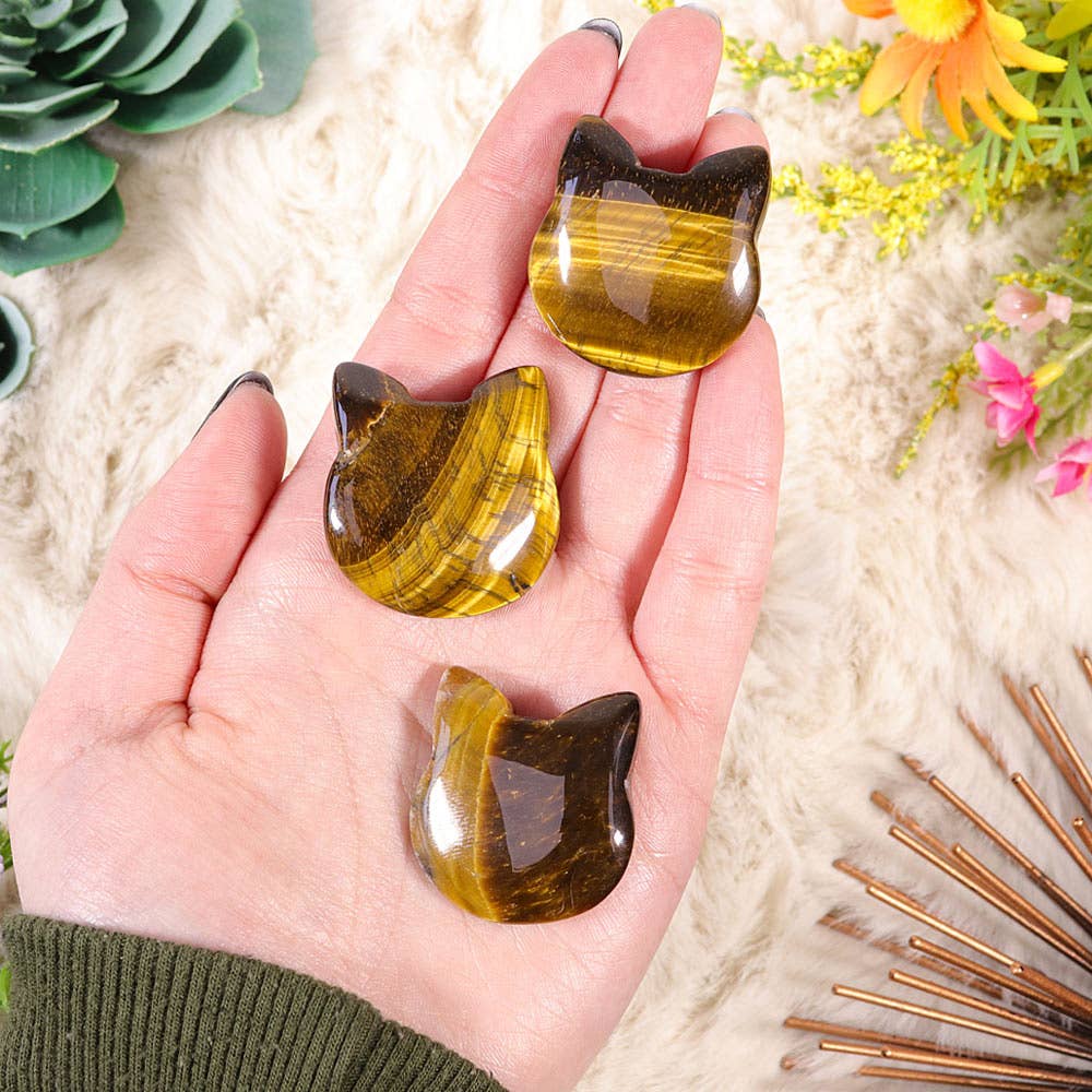 Tigers Eye Kitty Face, Crystal Cat