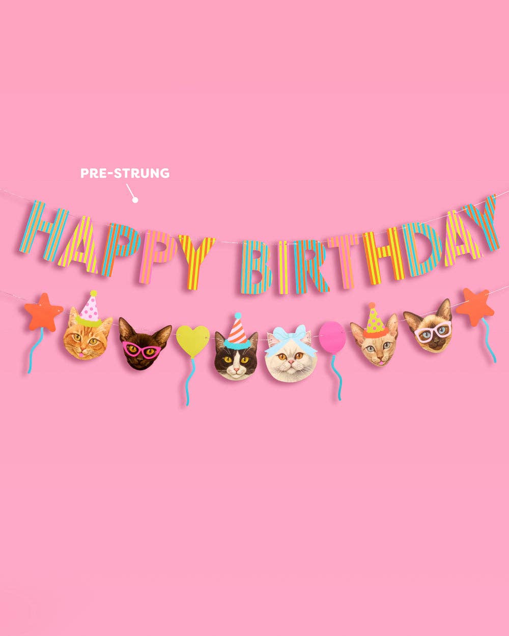 Happy Birthday Cat Banner | cat party, pet birthday, 5"