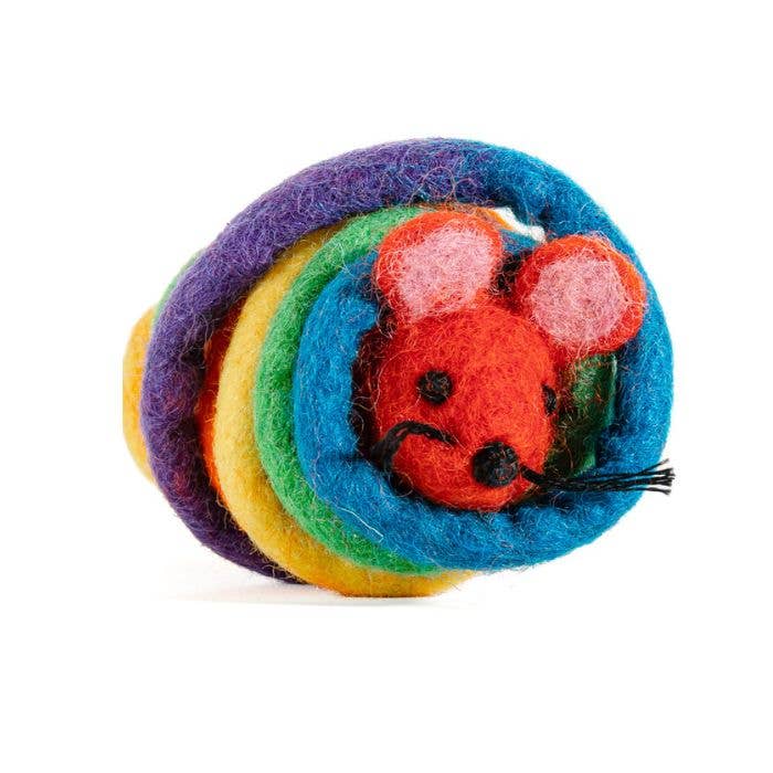 Wool Mouse Cat Toy with 6-Foot Tail