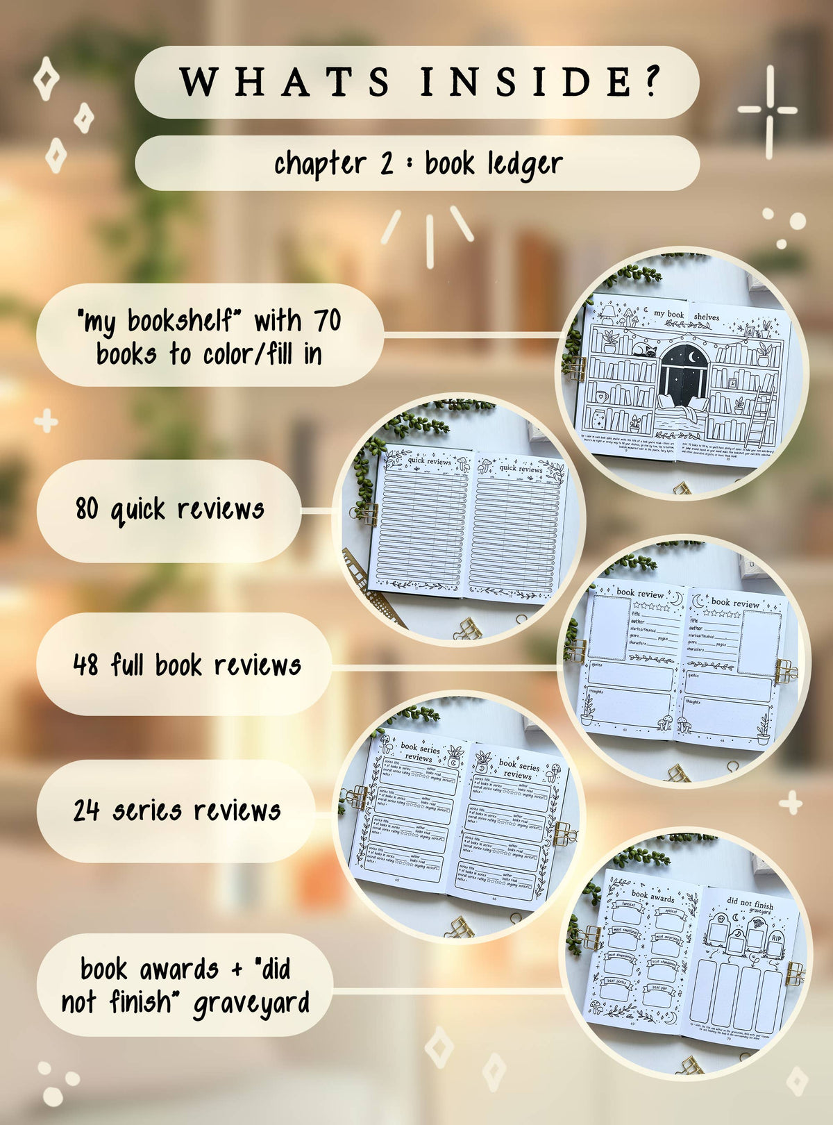 Reading Companion Journal |Vegan Leather & Gold Foil