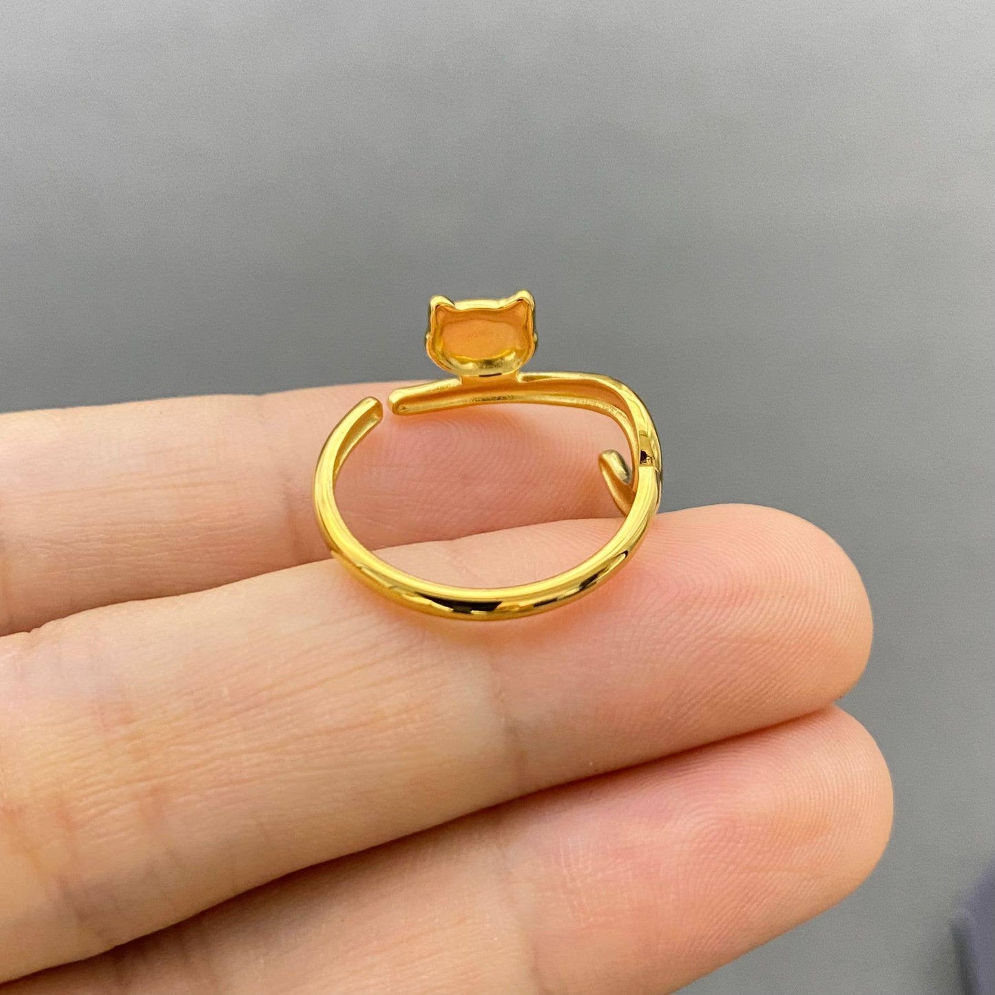 18K Gold-Plated Cat Ring