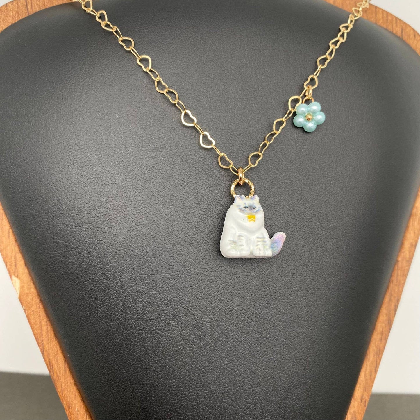 Multiple Styles Enamel Cat Charm Necklace - YK