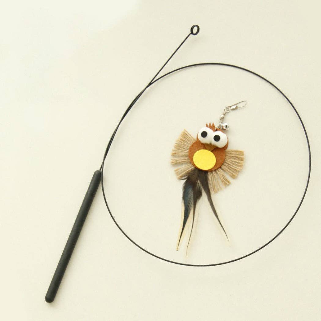 Moo – Owl & Bird Feather Wand Toy