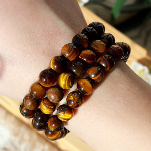 Golden Tiger's Eye Round Beaded Bracelet