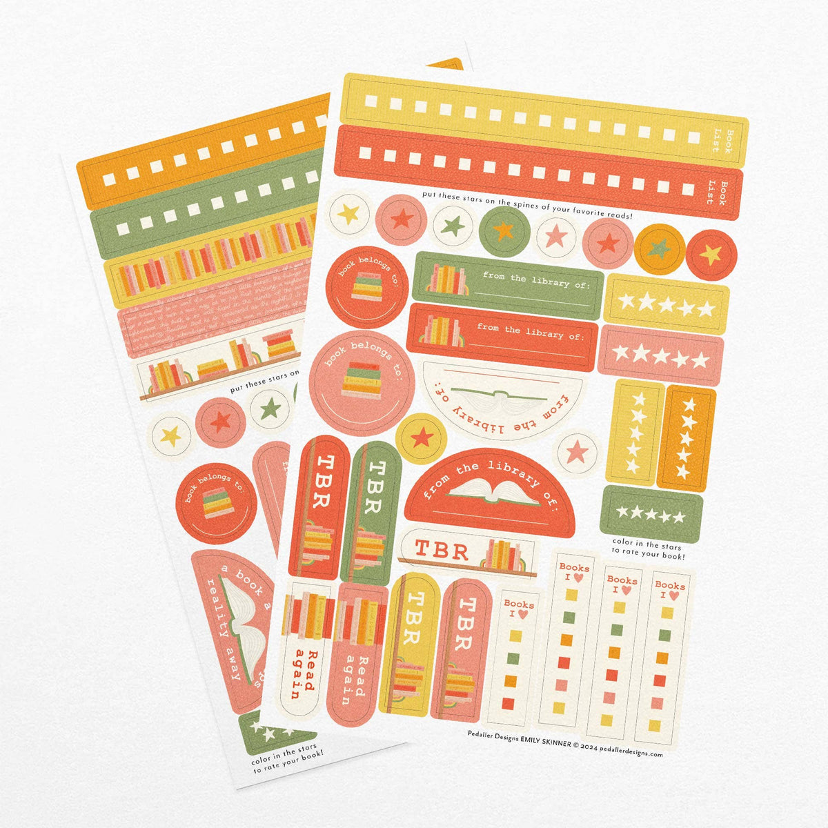 Book Journaling Sticker Sheets