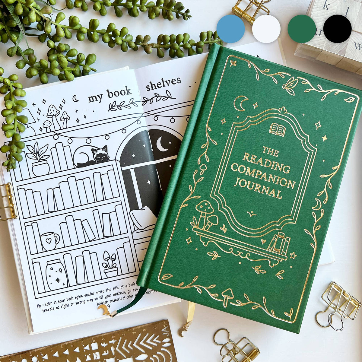 Reading Companion Journal |Vegan Leather & Gold Foil