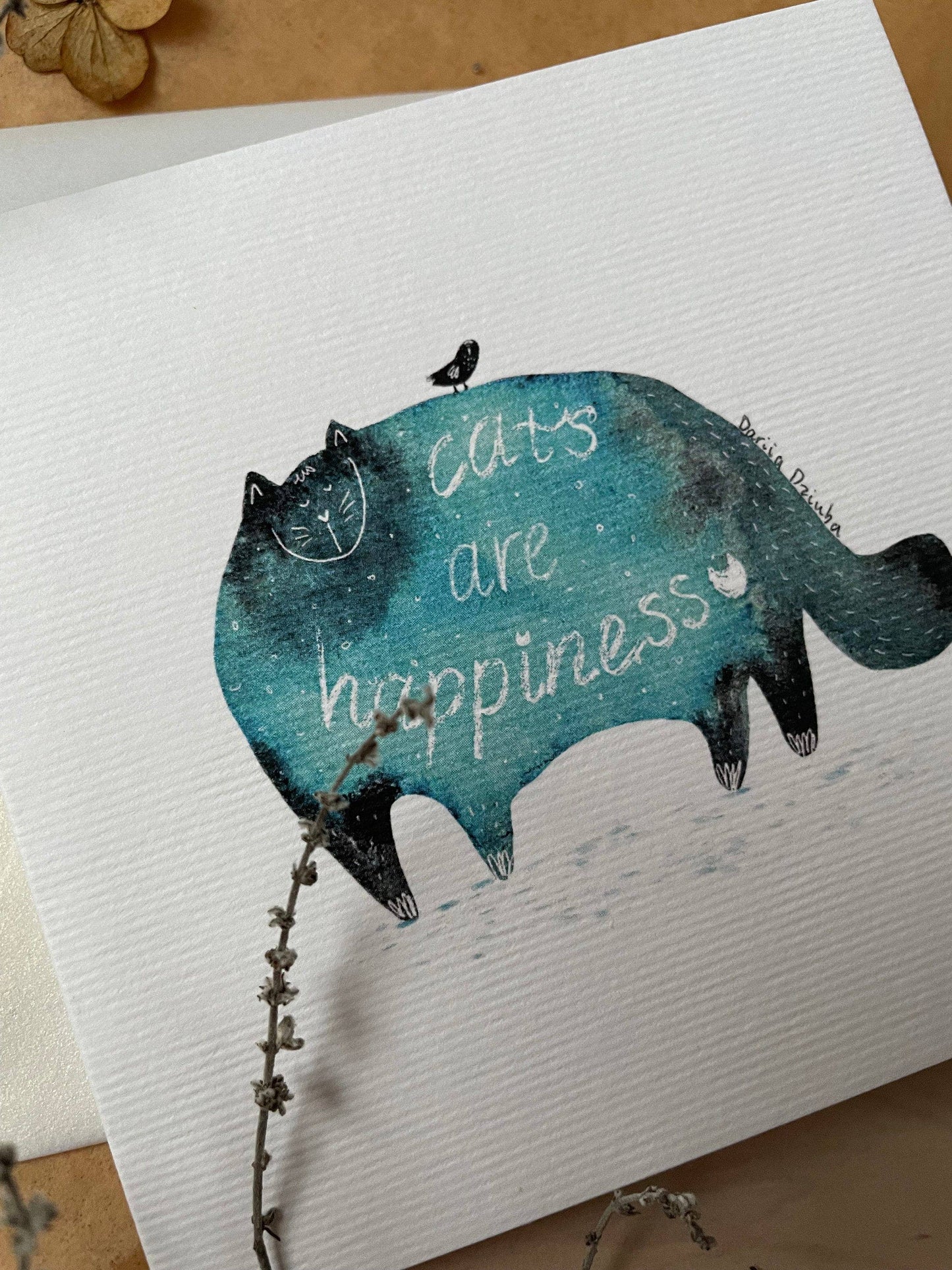 Cats Are Happiness — Dariia Dziuba Mini Card