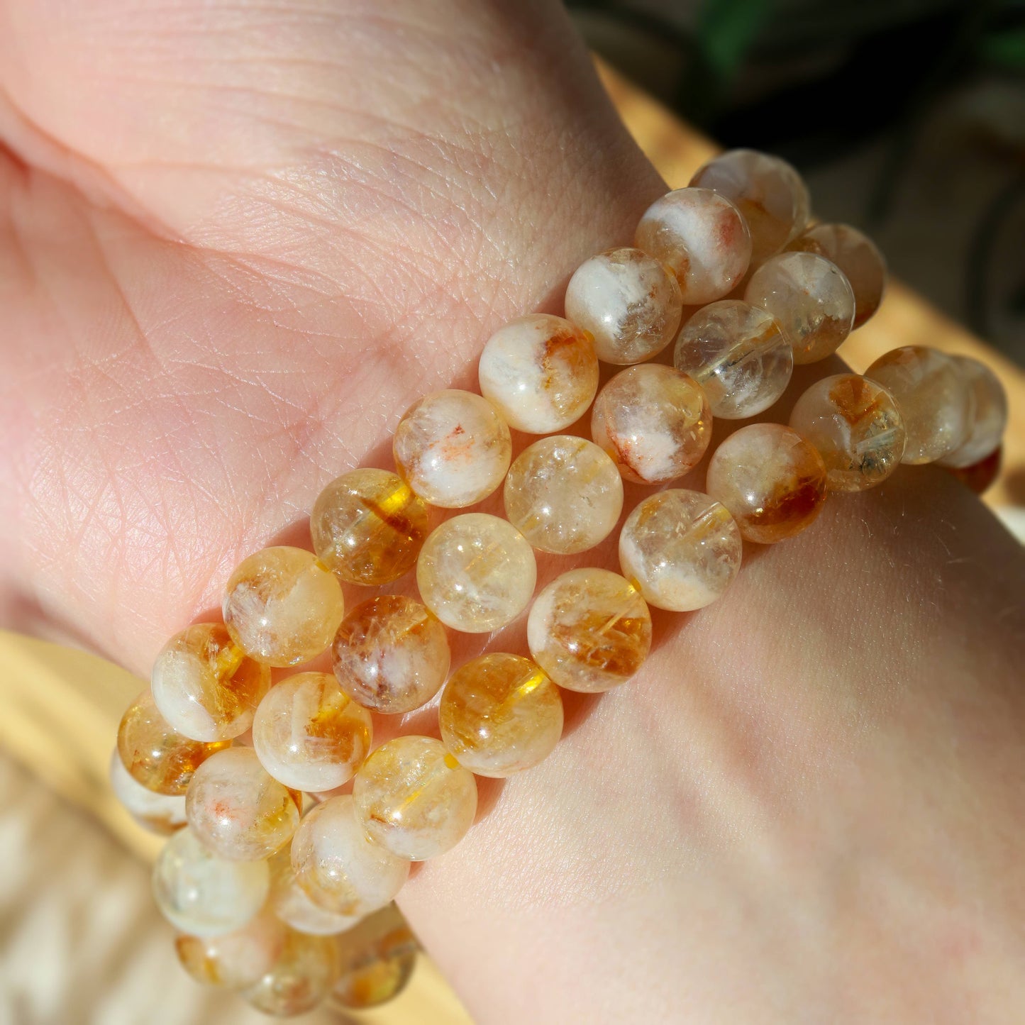 Citrine Round Beaded Bracelet