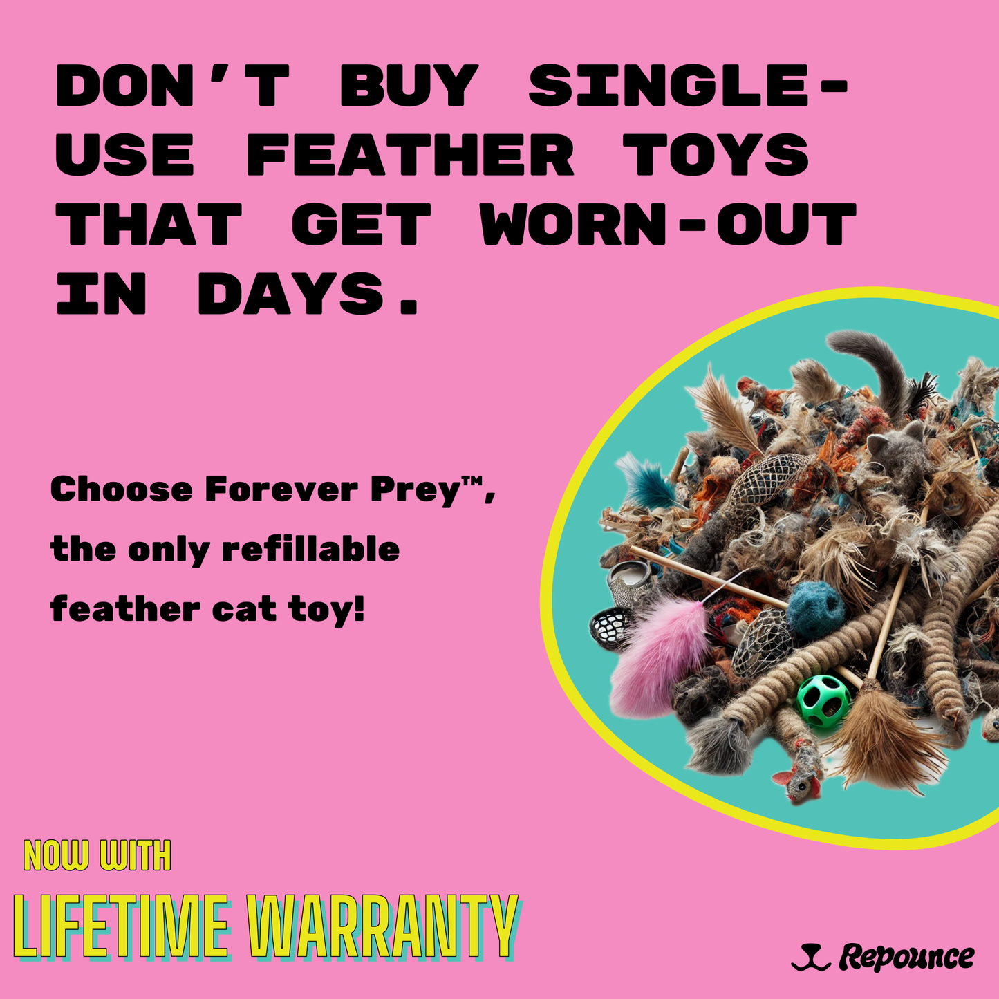 Forever Prey™ Refillable Feather Cat Lure