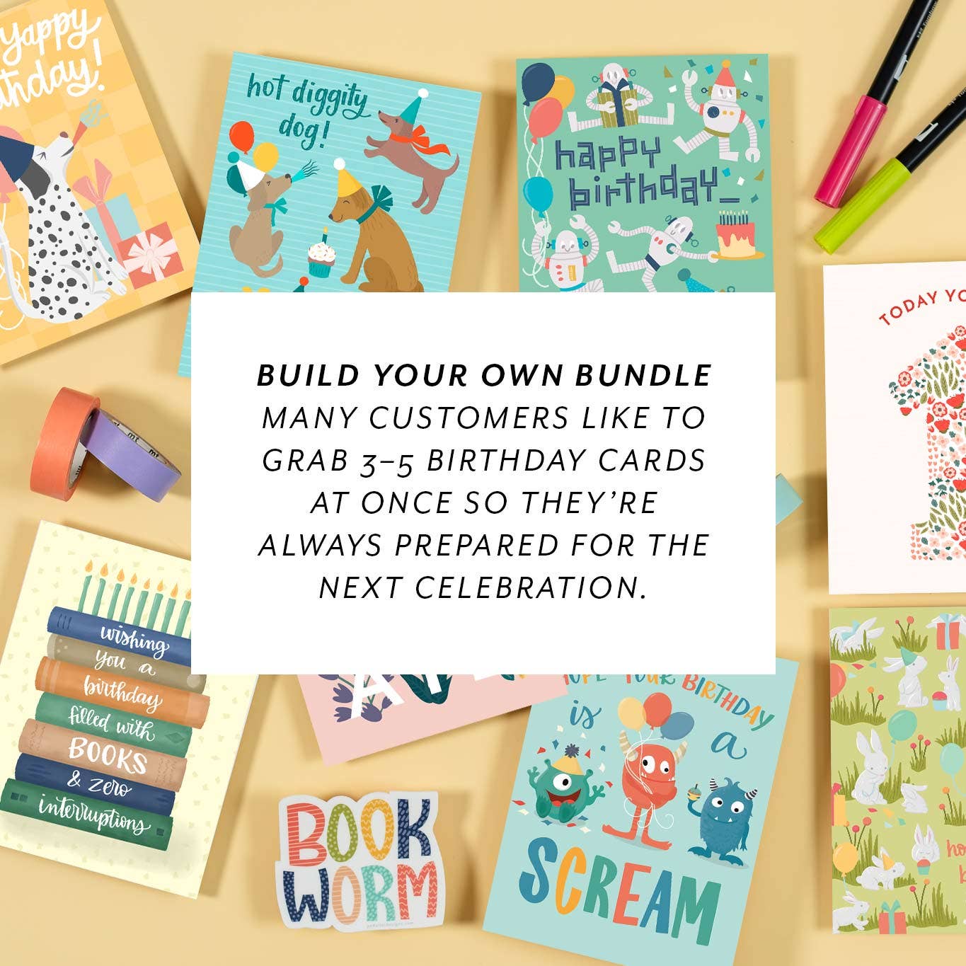 Cats and Boxes Birthday Card