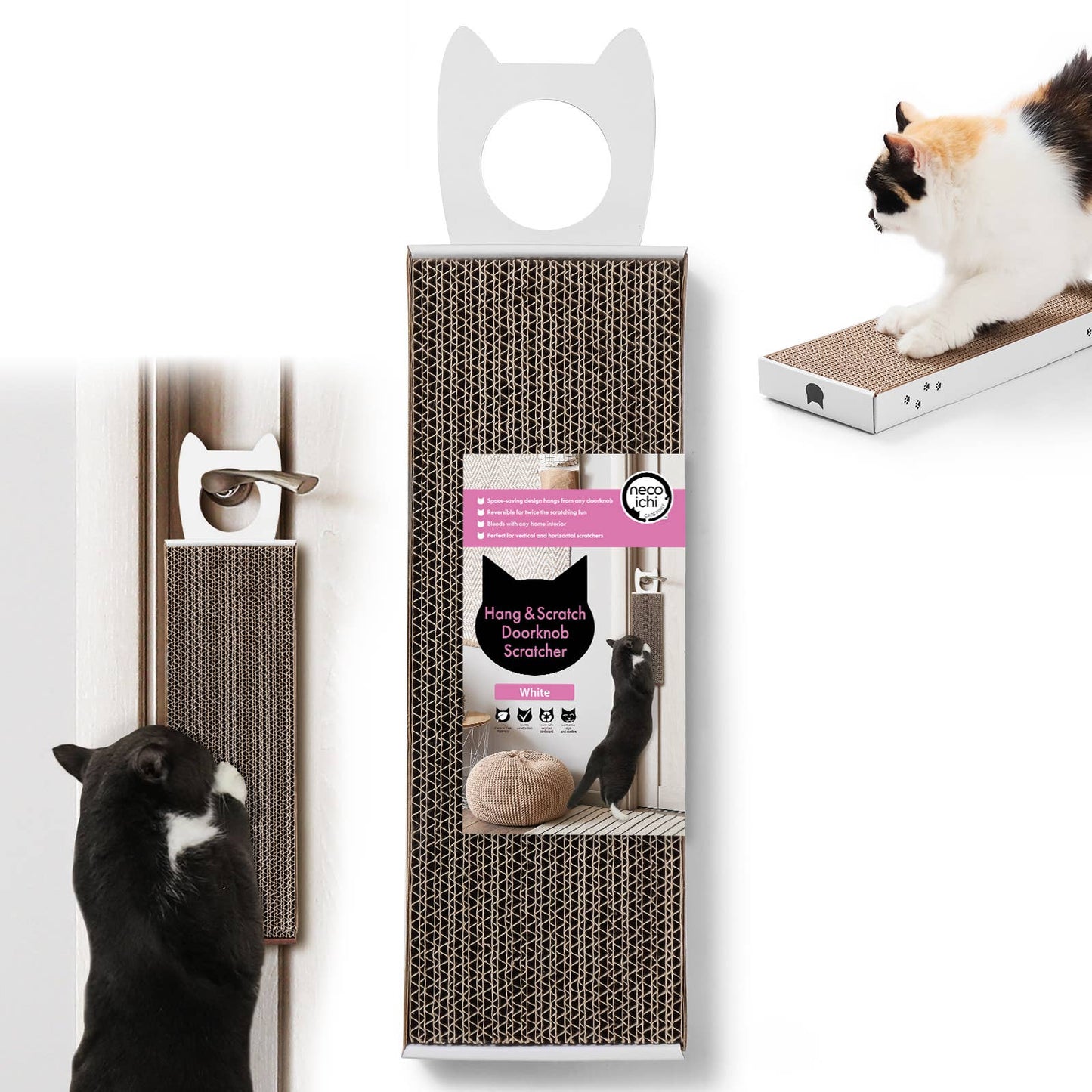 Hang & Scratch Doorknob Scratcher (White)