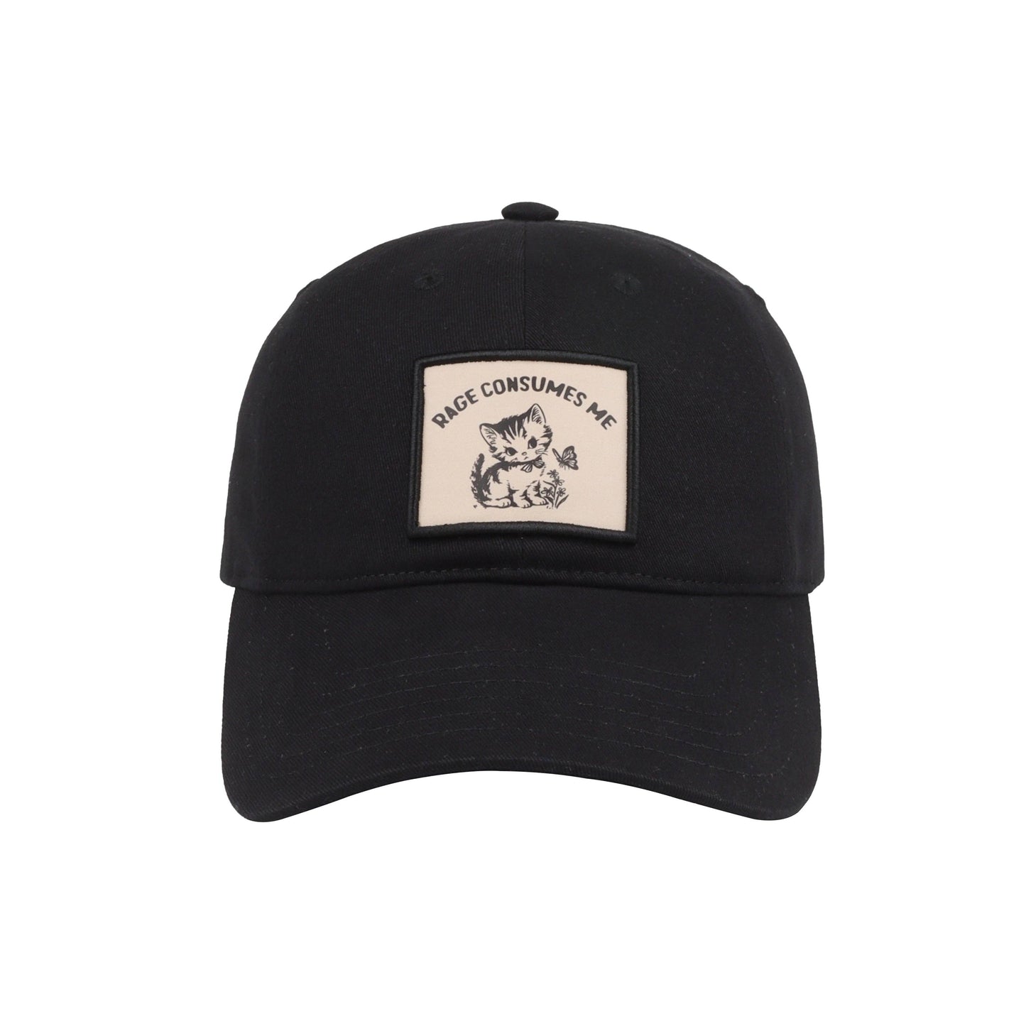 Rage Consumes Me Cat Patch Baseball Cap