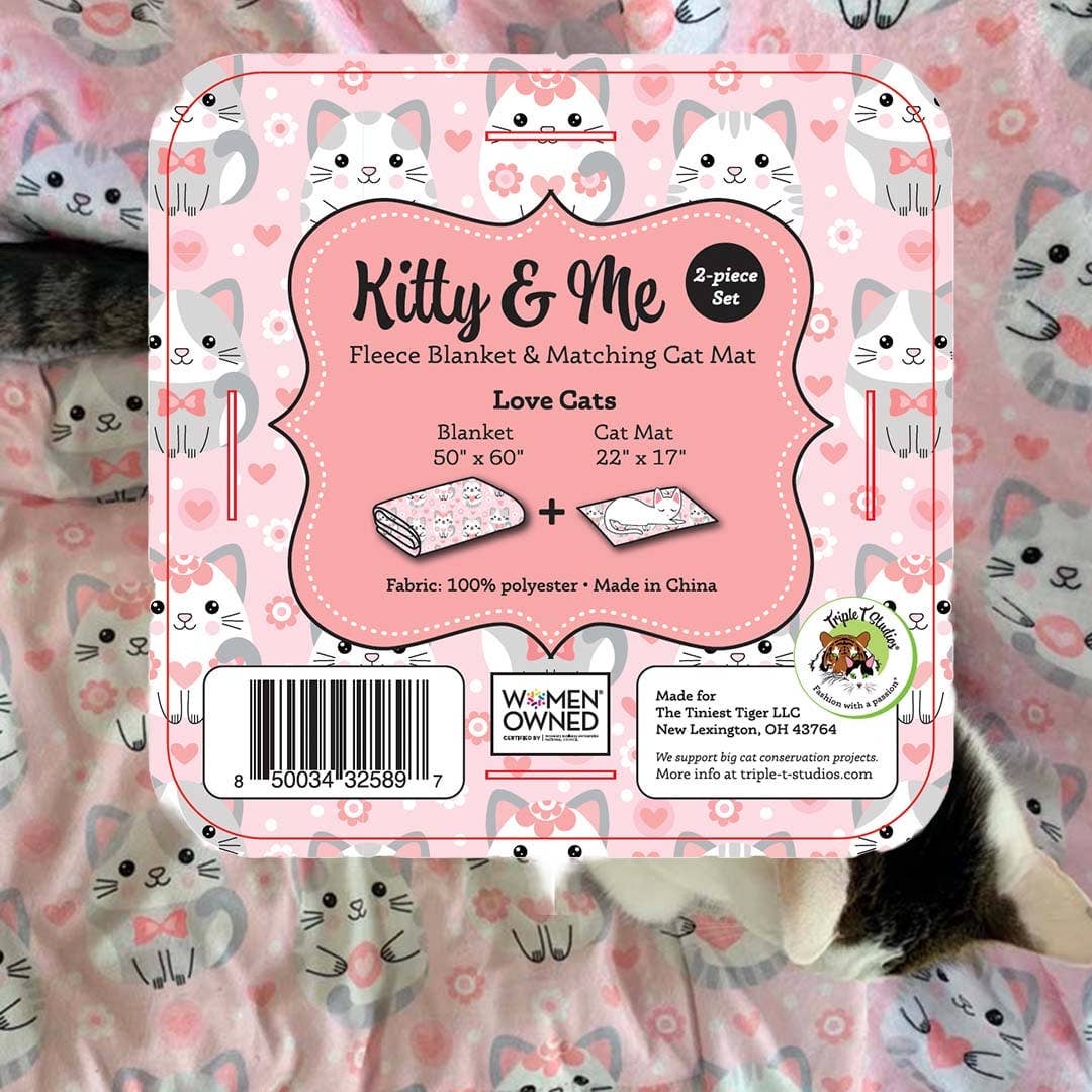 Kitty & Me Fleece Cat Blanket and Cat Mat Set
