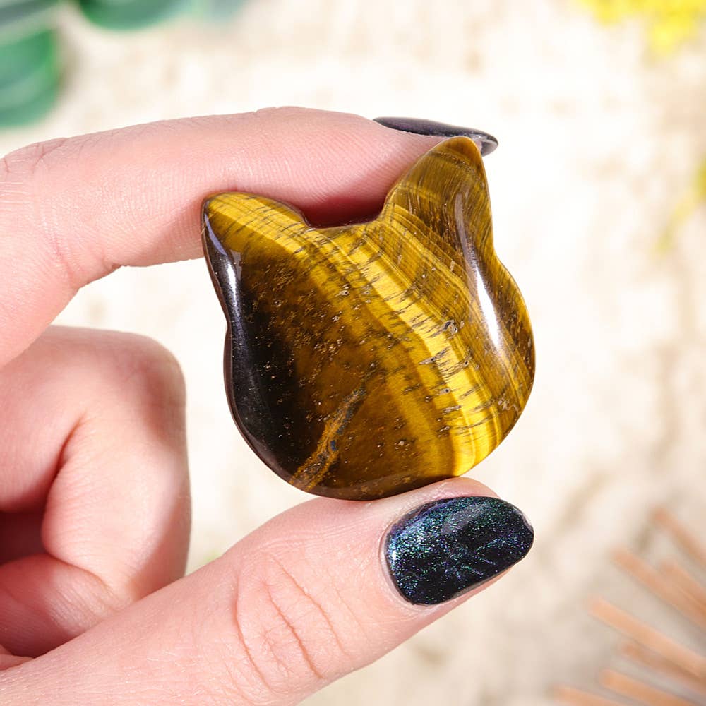 Tigers Eye Kitty Face, Crystal Cat