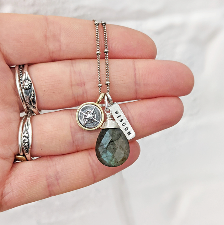 Hand Stamped Teeny Silver or Bronze Word Bars