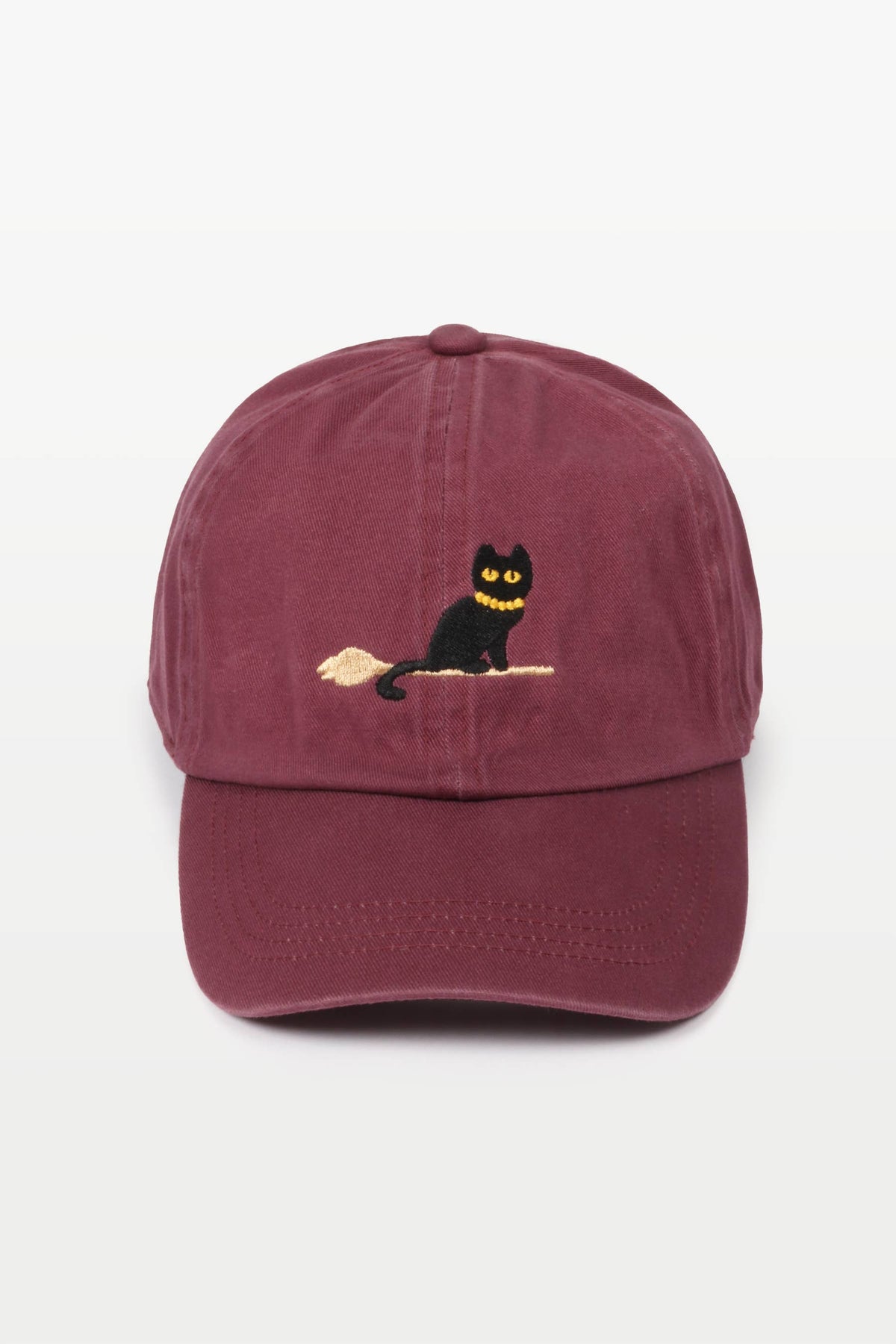 Black Cat Embroidered Baseball Cap
