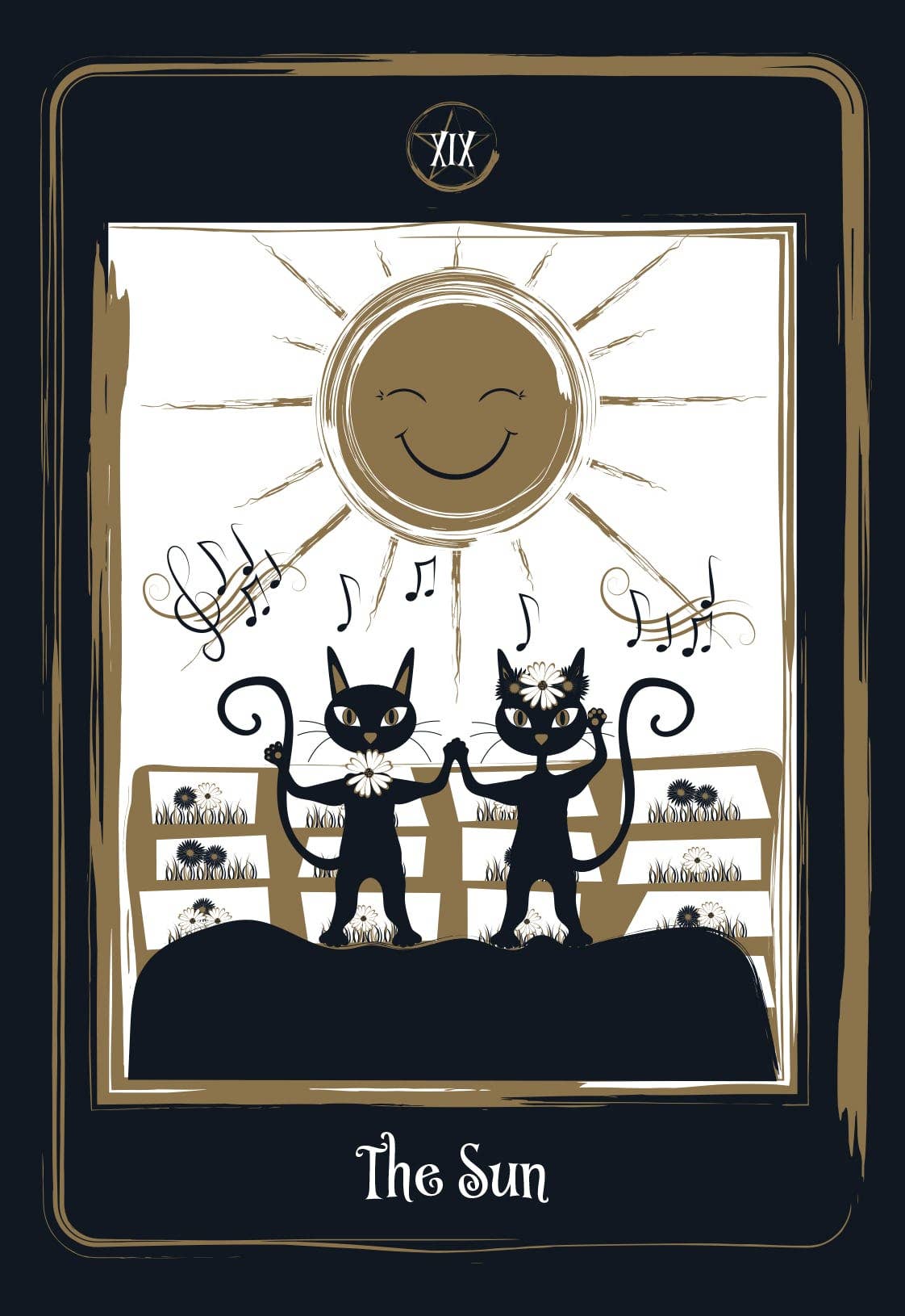 Golden Black Cat Tarot Cards