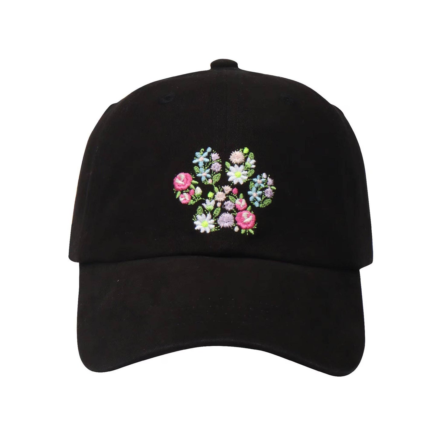 Floral Paw Hat | Embroidered Paw Print Baseball Cap | Gift for Pet Lovers | HatPhile