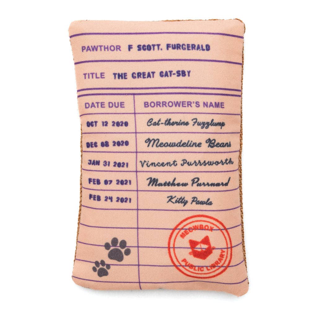 Bookish Burlap Catnip Scratcher Toy