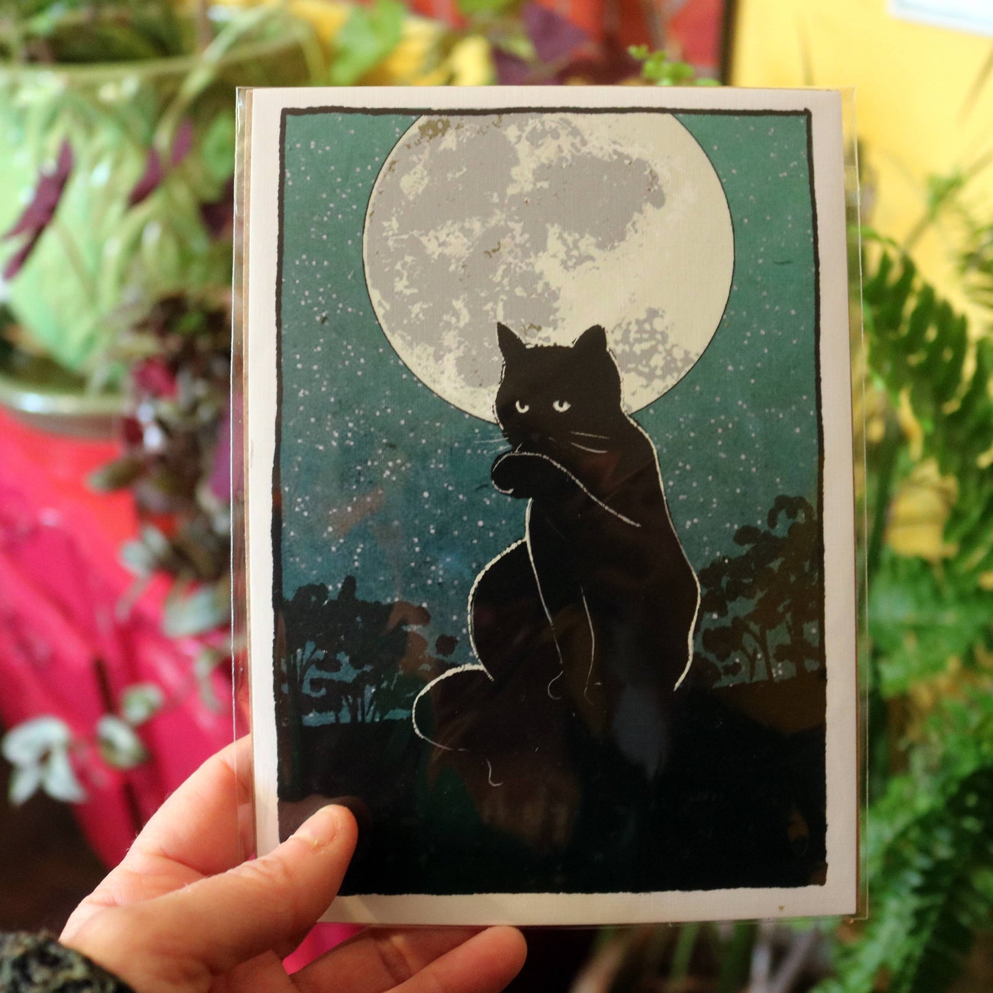 Moonwatchers — Black Cat Print Set of 4 | 5x7 Fine Art Print